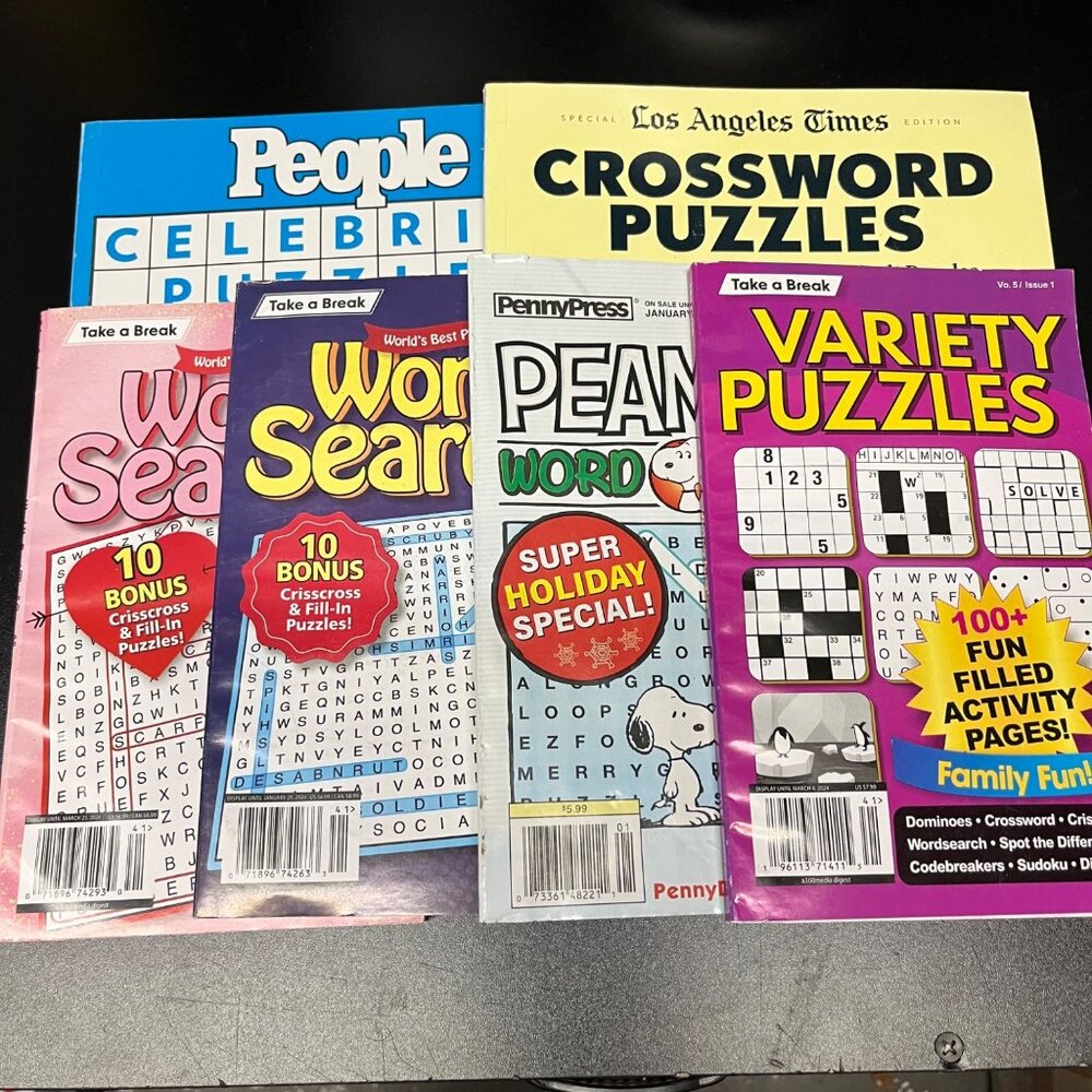 Crossword Puzzle / Word Seek / Variety Bundle of 6 Booklets‎ – NEW
